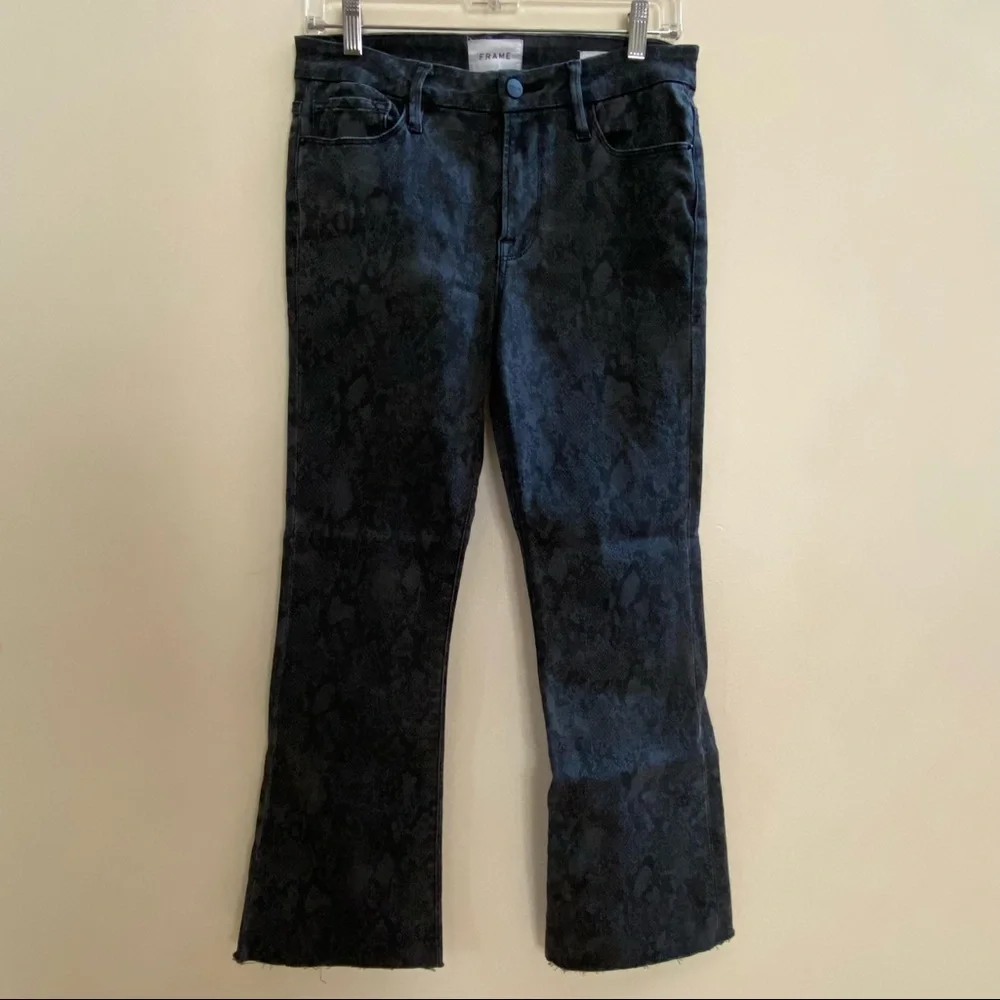 Frame Le Crop Mini Boot Python Jeans - Picture 4 of 17